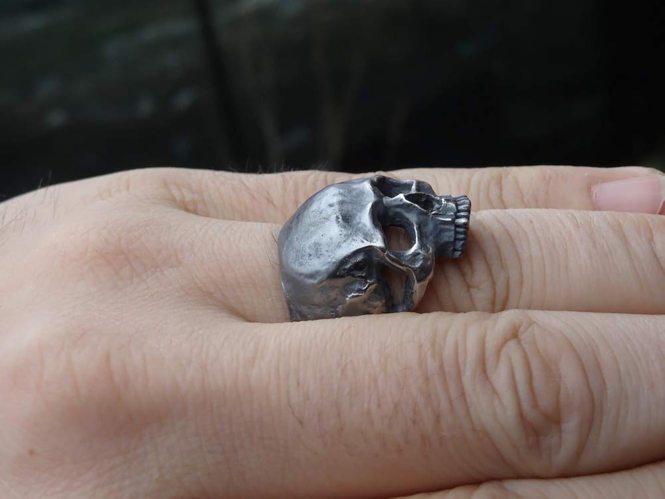 Amazon.com: New Skull Ring Half Jaw Sterling Silver 925 Handmade